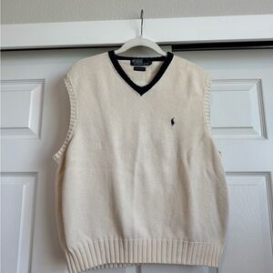 Ralph Lauren Men's V-Neck Cream Sweater Vest
